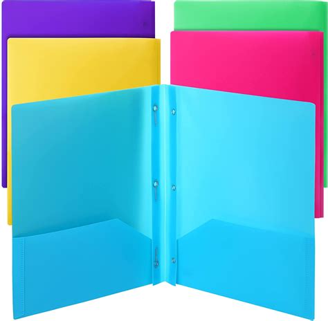 Plastic Folders With Pockets And Prongs, Two Pocket Folder.